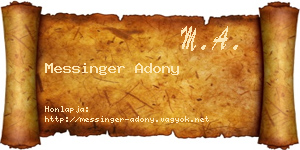 Messinger Adony névjegykártya